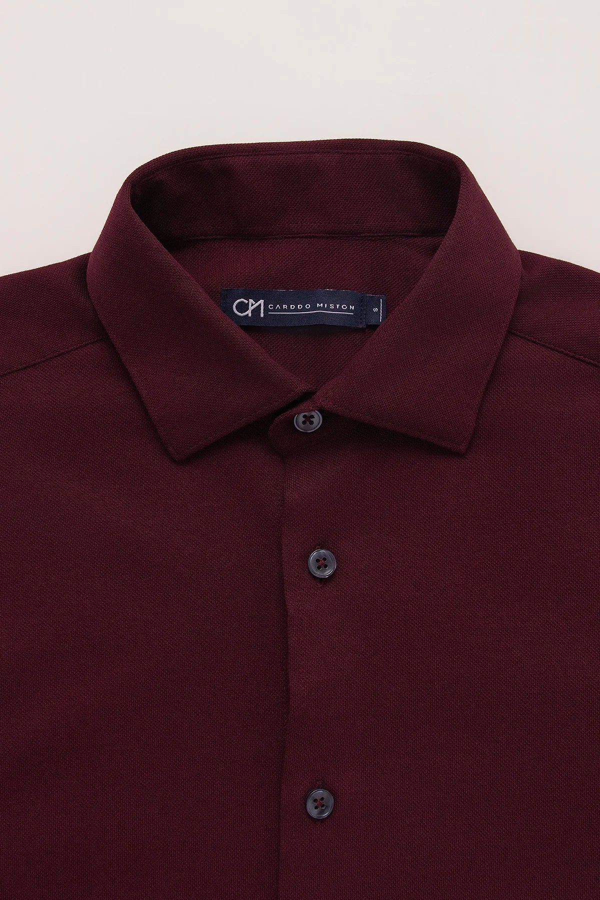 Camisa Piqué Algodón Borgoña